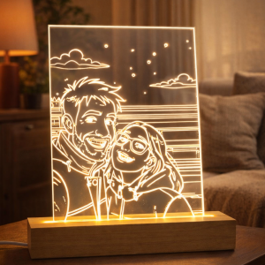 Placa Retrato Line Art Personalizado